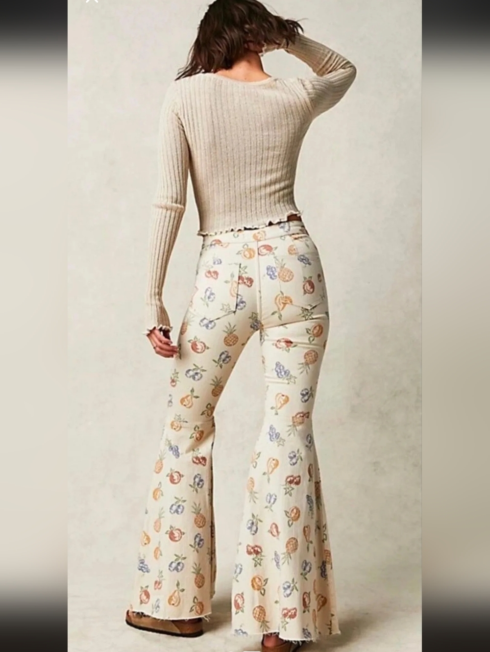 🪷NWT Free People We The Free Just Float On Flare Jeans Farmhouse White Combo - Picture 2 of 2